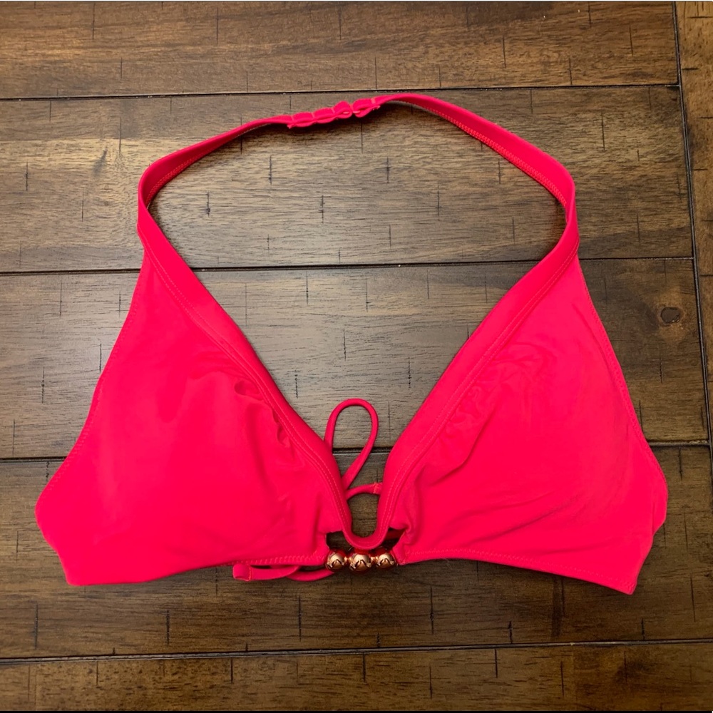 Aerie reddish-pink bikini top.